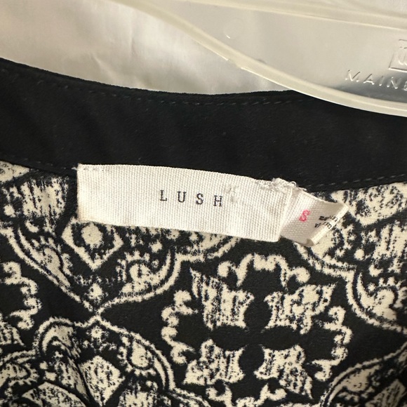 Lush Black and White Wrap Dress - Picture 3 of 3